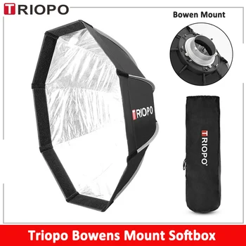 Triopo Bowens Mount Softbox 55 см 65 см 90 см 120 см Сгъваема Осмоъгълни Софтбокс за Sokani X100 X60 RGB Mini Aputure LED Video Light