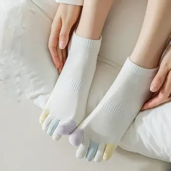 Меки дишащи чорапи с раздвоена пръсти, Летни памучни невидими чорапи-лодки, Чорапи носочные изделия, Дамски чорапи с пет пръста