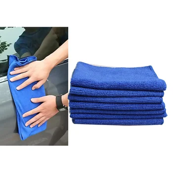 8 бр., кърпа за миене на колата от микрофибър Кърпа за почистване на автомобил, Водопоглощающее Кола кърпа (синьо), бързо съхнещи кърпи