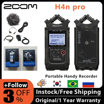 ZOOM H4n pro Черен четырехдорожечный аудио рекордер handy recording pen с стереомикрофоном X/Y за директно излъчване на музикални филми-интервю