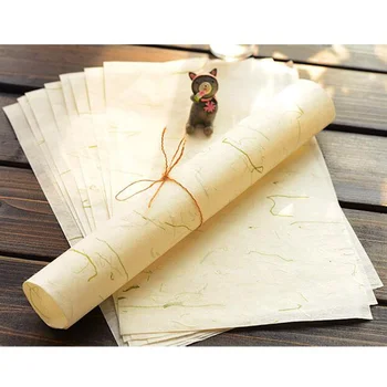 Оризова хартия за китайска калиграфия Xuan: 40 листа оризова хартия с естествени цветове, за да Sumi Paper, хартия за професионално notepad за рисуване