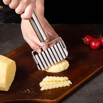 Кухненски нож за кълцане на зеленчуци от неръждаема стомана и пържени картофи, Нож за картофи, Нож за нарязване на зеленчуци, Инструменти за приготвяне на храна
