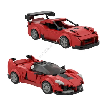 283 бр., MOC Speed Champions, червена модел суперспортивного автомобили, строителни блокове, технологични тухли, направи си сам, творческа сглобяване, детски играчки, подаръци