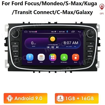 Андроид 10 Радиото в автомобила 2 Din GPS за FORD Focus S-MAX, Mondeo и C-MAX, Galaxy въз основа на 2007-2012 Мултимедиен плеър Видео USB DVR FM, WIFI Без DVD