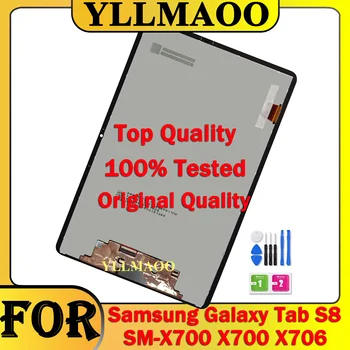 Оригинален AMOLED-дисплей За Samsung Galaxy Tab S8 LCD X700 SM-X700 X706 X706B X706U X706N LCD сензорен екран за Пълно Сглобяване на Детайли