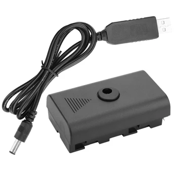 Фиктивен Батерия dc + 5v USB кабел за Sony NP F550 F570 F770 F750 F970 F990 с USB-кабел