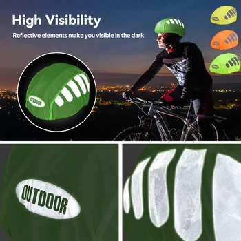 Водоустойчив Калъф за колоездене шлем с светоотражающей ивица, Нощни Визуални Седалка за планински велосипедни каски