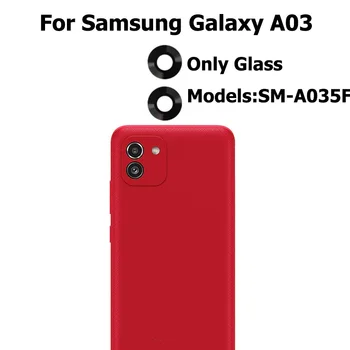 Оригинален стъклен обектив на задната камера за Samsung Galaxy A03 A03s, покриване на основната камера с лепилен стикер, резервни части за ремонт на