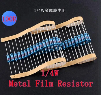 (100шт) 100Р Ω 1/4 W метален филмът резистор 100Р Ти 0,25 W 1% ROHS