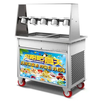 Машина за пържене лед с двоен кръг с Двойно налягане, машина за приготвяне на сладолед в роли, Търговско цена на Цена на производителя