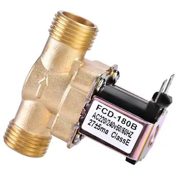1/2 инча ac адаптер 220 В, нормално затворен, на Месинг Електромагнитен магнитен клапан за контролиране на вода, помпи за химическата промишленост