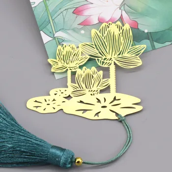 1 бр. Лотос с отворени месинг ресни, метална художествена полагане на Lotus Art, класически китайски стил Дзен Lotus