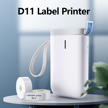 Мини-термопринтер за самозалепващи етикети Niimbot D11, Мини преносим принтер за мобилни устройства, джобен принтер за производство на етикети, розов