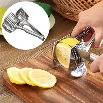 Ломтерезка за лимон, инструмент за нарязване на зеленчуци и плодове, ергономичен дизайн на дръжката, за многократна употреба ръчни клещи за плодове, кухненски инструмент