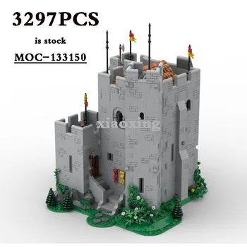 Замъкът Крепост Аванпост MOC-133150 90-годишнината на Средновековния замък 3279 бр. Подходящ за 10305B Градивен елемент на Играчка, Подарък за Рожден Ден