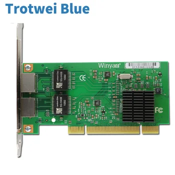 Мрежова карта PCI Двоен Gigabit Ethernet Мрежов адаптер RJ-45 10/100/1000 MB Сървър NIC Led Мрежов контролер Intel 82546