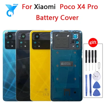 Оригиналът е За Xiaomi Poco Pro X4 Задния капак на отделението за батерията Стъклен панел на Задния капак на корпуса Калъф за Xiaomi Poco Pro X4 Капак на отделението за батерията