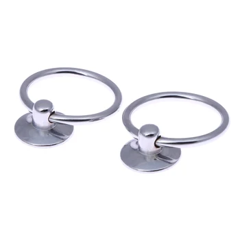 2 X Висококачествено кръгло тяга пръстен, метална дръжка от неръждаема стомана, дръжка чекмедже