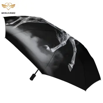 Автоматичен чадър Жираф 8 Ribers, бяла прахобразен чадър черен на цвят, лек ветрозащитный чадър за мъже и жени
