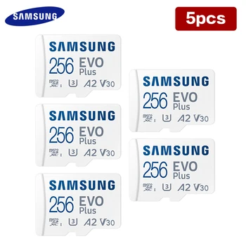 5 бр./lot 100% Оригинална Карта памет на Samsung EVO PLUS 64 GB 128 GB, 256 GB Скорост на четене 130 MB/s. Клас 10 Micro SD карта UHS-I TF Карта