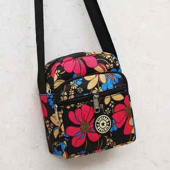 Малка Квадратна чанта с цип, многопластова чанта-месинджър, Преносима чанта през рамо, Дамски ежедневни чанта, найлонови квадратна чанта с цип