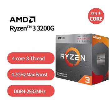 Нов четириядрен процесор AMD Ryzen 3 3200 G R3 3200 G 3.6 Ghz с четырехпоточным процесор 65 W L3 = 4M YD3200C5M4MFH Socket AM4 с вентилатор за охлаждане
