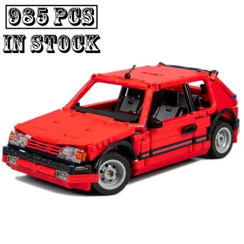 Нова MOC-109517 205 GTI Червена версия, модел състезателна кола Supercar, технически блок, забавни играчки за момчета, подаръци за рожден ден