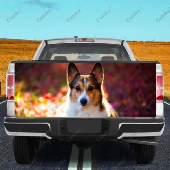 Стикер с изображение на куче Вельш-corgi, Защитен стикер на багажника на колата, стикер на предния капак на автомобила, Декоративна стикер за suv