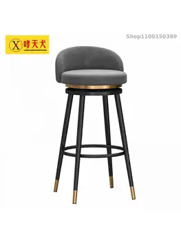 Бар стол с въртяща съвременната минималистичной облегалка за дома, бар стол за рецепцията, касиер, лесен луксозен козметичен стол, стол