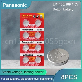 8ШТ Panasonic AG10 LR54 Coin Cell 1.55 V SR54 389 189 LR1130 SR1130 Алкални Бутон Батерии за Часовници, Играчки с Дистанционно Управление