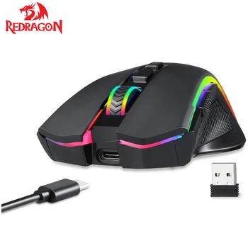Безжична детска мишката Redragon M602KS MMO с RGB Подсветка, 7 Програмируеми бутони, Мишката за запис на макроси за преносими PC-геймърите