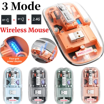 Безжична детска мишката Прозрачна мини-мишка, която е съвместима с Bluetooth, с RGB подсветка, ръчна мишката Type-C, акумулаторна за преносими КОМПЮТРИ