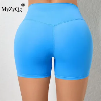 MyZyQg/ Дамски къси панталони за йога с ефект повдигащ, Подтягивающие бедрата, Ластични Панталони за бягане и фитнес с висока талия, плътно прилепнали Безшевни спортни Гамаши