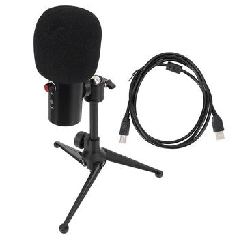 Микрофон с Подсветка, Държач за Караоке, USB, Метален Аксесоар за конферентни компютър, Универсален