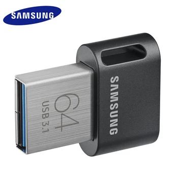 Флаш памет SAMSUNG 64GB FIT Plus Mini USB 3.1 със скорост на четене до 300 МБ / с за преносими компютри, таблети, телевизори, автомобилни аудио системи, и много други