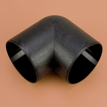 Черна пластмаса 75 мм Ръчната нагревател Вентилационен канал Плоско коляно Тръби Бала тръбен накрайник L-образна форма