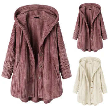 Дамски Дълги флисовые палто с качулка, есен-зима, Двойна Velvet свитшот Голям размер, Плюшен яке за жени Голям размер 5XL