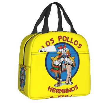 Охладител за обяд Breaking Bad с термоизолированной чанта Los Pollos Hermanos Chicken Brothers Lunch Tote Bag за жени, детски пакети за хранене