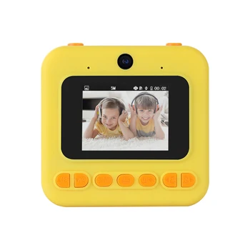Сладък детски цифров фотоапарат с моментално печат, цифрова камера 1080P, с двойна леща, 2,4-инчов светкавица, рамки за снимки, подарък за момичета и момчета