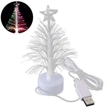 Мини led лампа за Коледната Елха, Коледна декоративна лампа нощна светлина, което променя цвета си, оптичен лампа, USB връзка, декор за лампи