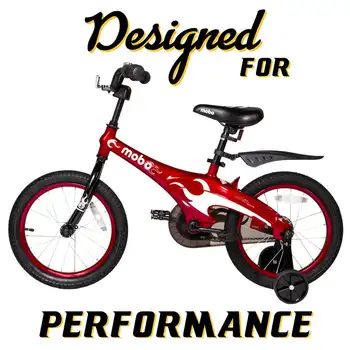 Лек мотор за 16-инчов велосипед с тренировочными колела за момчета и момичета, Бърза и лесна за сглобяване, Червен Лек мотор за