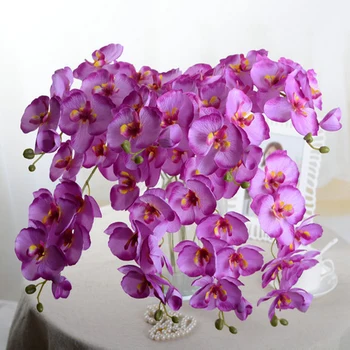 Романтични копринени цветя, Изкуствени орхидеи, Бижута, Аксесоари за дома, ръчни симулационни растения, вечерни сватбени аксесоари