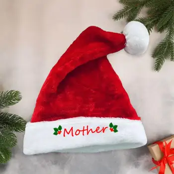 Коледната тема Шапка на Дядо Коледа, Коледна шапка на Дядо Коледа, Празнична Коледна шапка, Празнични аксесоари за цялото семейство, Меко Плюшено мече Дядо Коледа