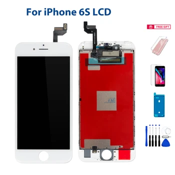 Оригинално OEM LCD дисплей за iPhone 6S Екран 3D сензорен цифров преобразувател в събирането на Ремонт на мобилен телефон Подмяна на Pantalla подаръци