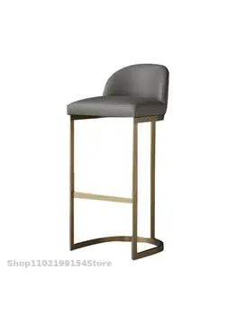 Скандинавски бар стол с домашна стол, бар стол с висок стол, златен лесен лек за почивка, Луксозен и модерен бар стол, желязо изкуство