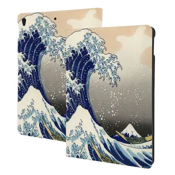 Калъф за сърфиране Kanagawa за iPad 2022 10,5-10,2 инча с държач за моливи, изкуствена кожа, фин, устойчив на удари, автоматичен режим сън