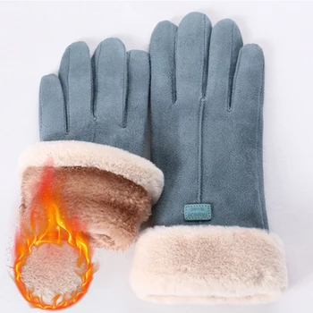 2023 Нови Модни Дамски ръкавици за Есен-Зима, Сладки Пухкави Топли ръкавици, Ръкавици с един пръст за пълен пръст, Дамски ръкавици за спорт на открито, Дамски ръкавици с екран