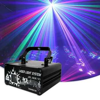 Нов 2 W RGB 3D Лъч С Ефект Решетки Проектор 15Kpps Корпус от легирана Dmx512 Лазерно Вечерни Украса Бара на Клуба, Dj и Дискотека Сценичното Осветление