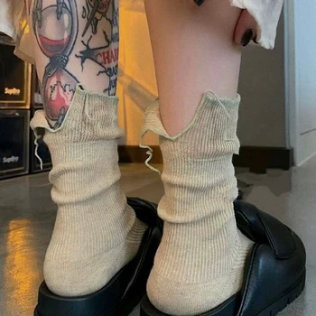 Дамски чорапи с рюшами в стил Харадзюку, чорапи с цепка отзад в японски стил, градинска облекло в стил ретро, Дишащи Ежедневни сладки чорапи в стил Лолита