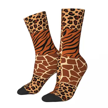 Чорапи Kawaii с принтом леопард, жираф, тигър, чорапи с анимационни модел